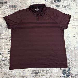 Nike Polo Shirt Mens Sz 2XL Red Burgundy Zonal Cooling Short Sleeve Golf Stretch